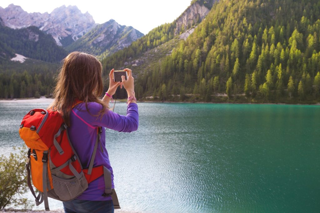 touriste au lac de braies